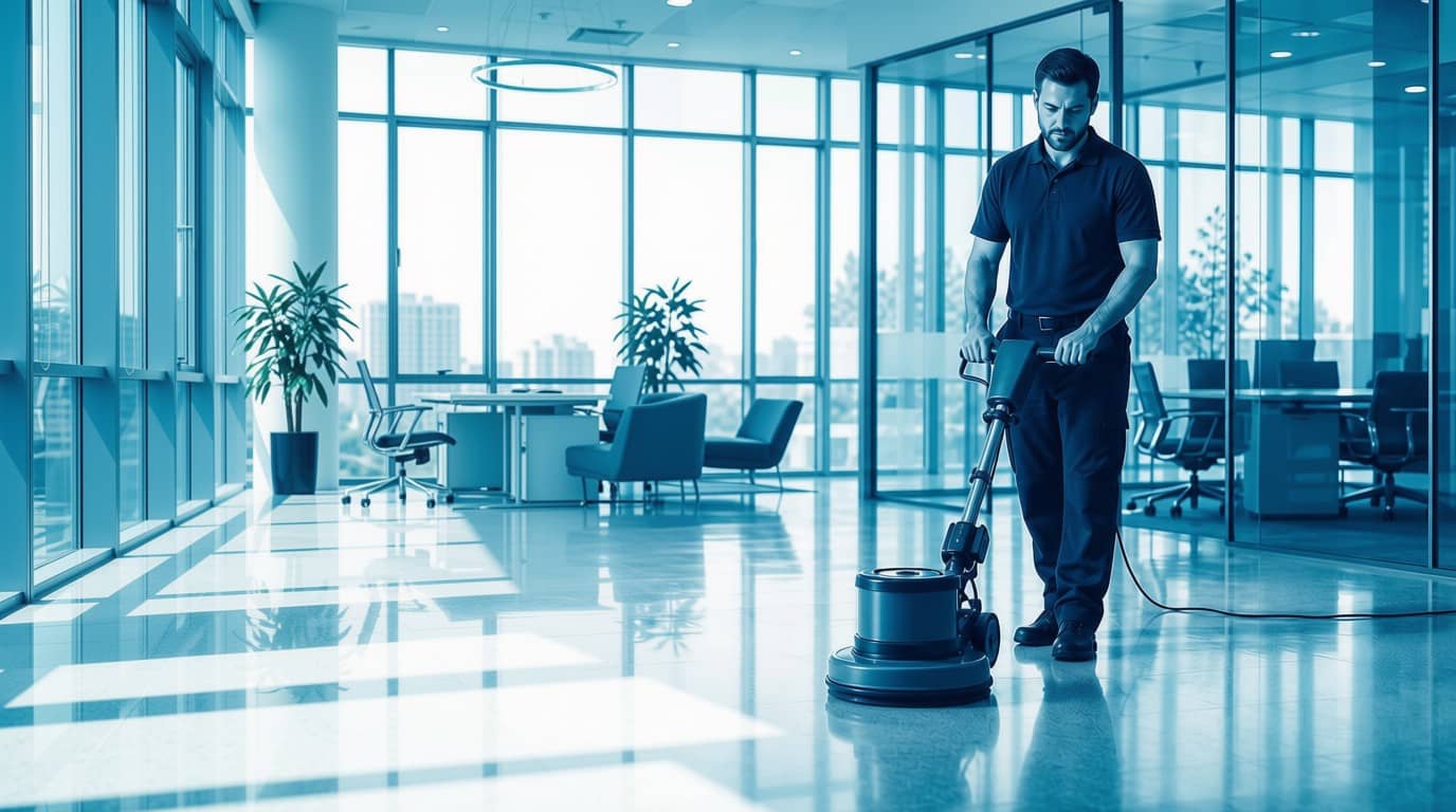 Magic Hands cleaning team at a client's workplace