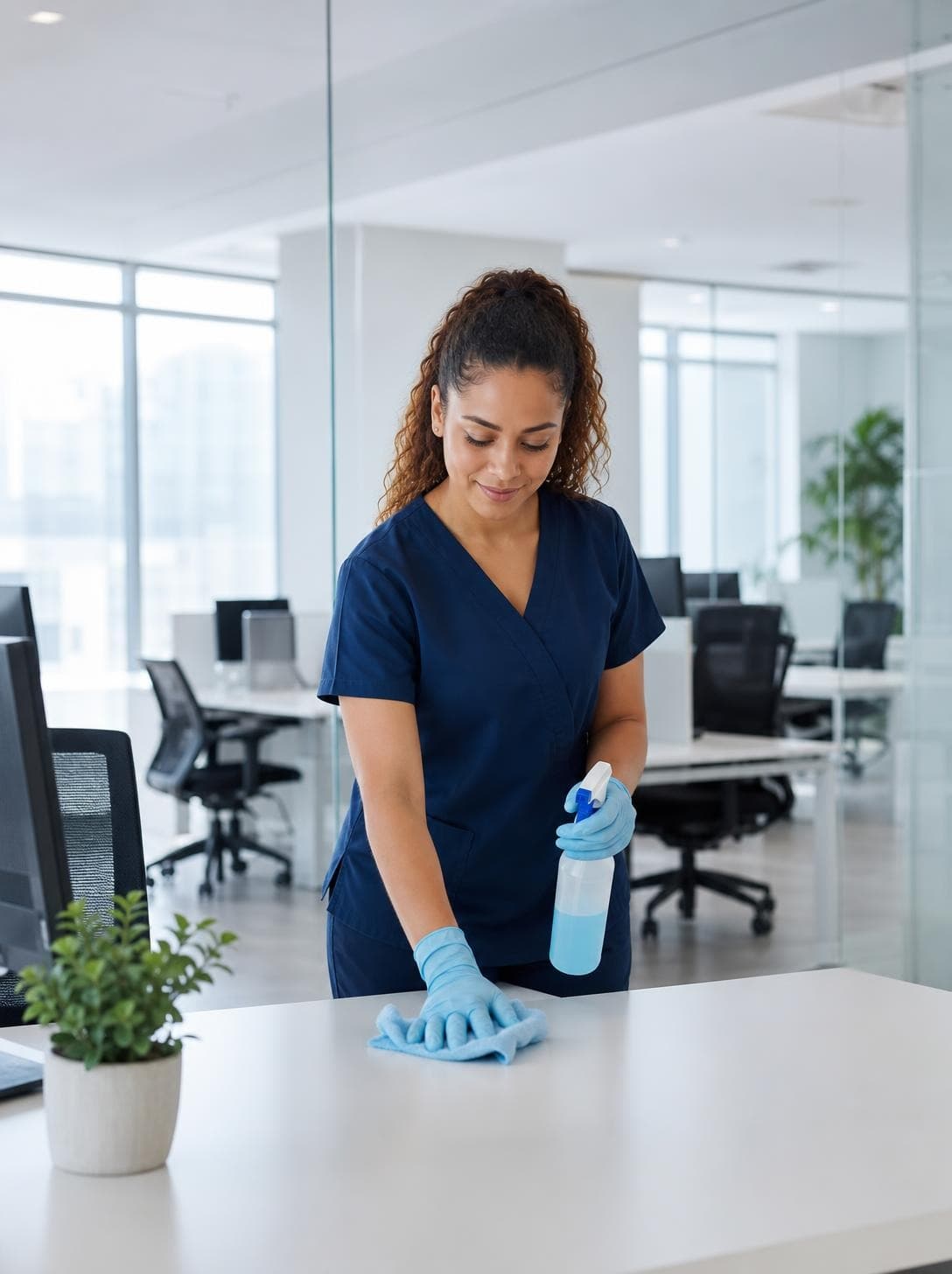 A Magic Hands cleaner maintaining a consistent standard on site